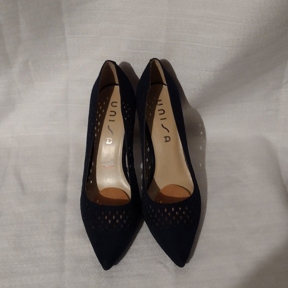 Unisa Shoes - Unisa Women's Navy-Blue Fabric Upper Pumps Heels Size 10